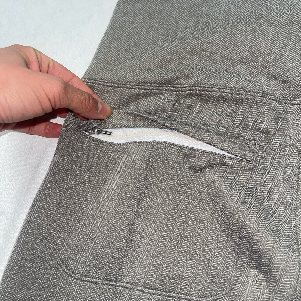 Athleta Gray Herringbone Leggings | Back Zip Pocket | Pull On Stretch Pants - Picture 10 of 13